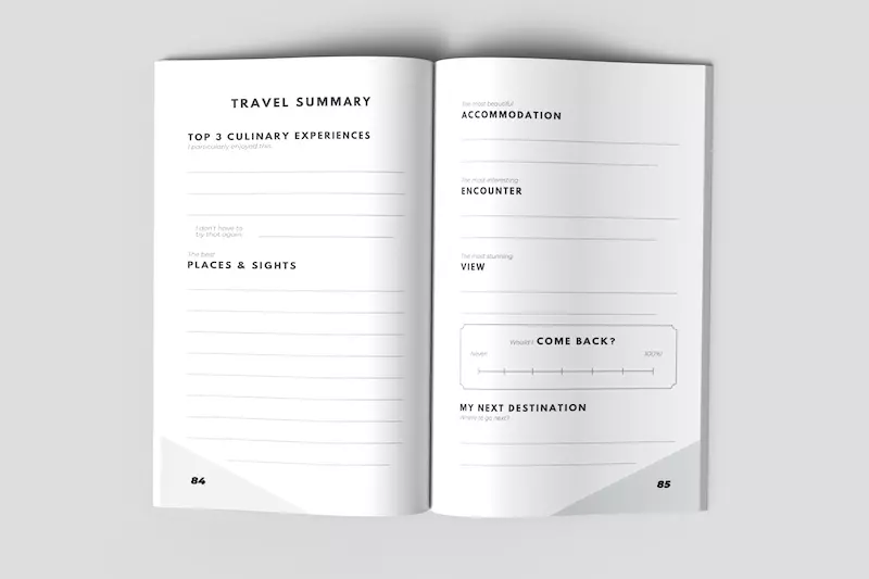 Travel journal to fill in Travel diary to write yourself
